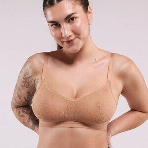 Understance Cate Wireless Soft Cup Bra in Cafe Au Lait Nude, 38B/C